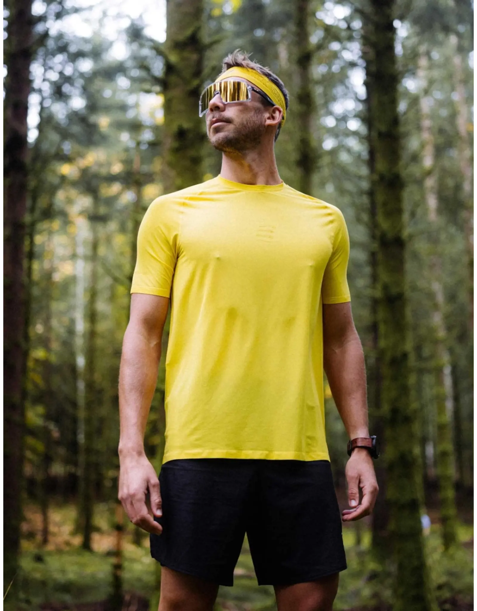 Compressport Trail Racing SS Tshirt M - Ceylon Yellow
