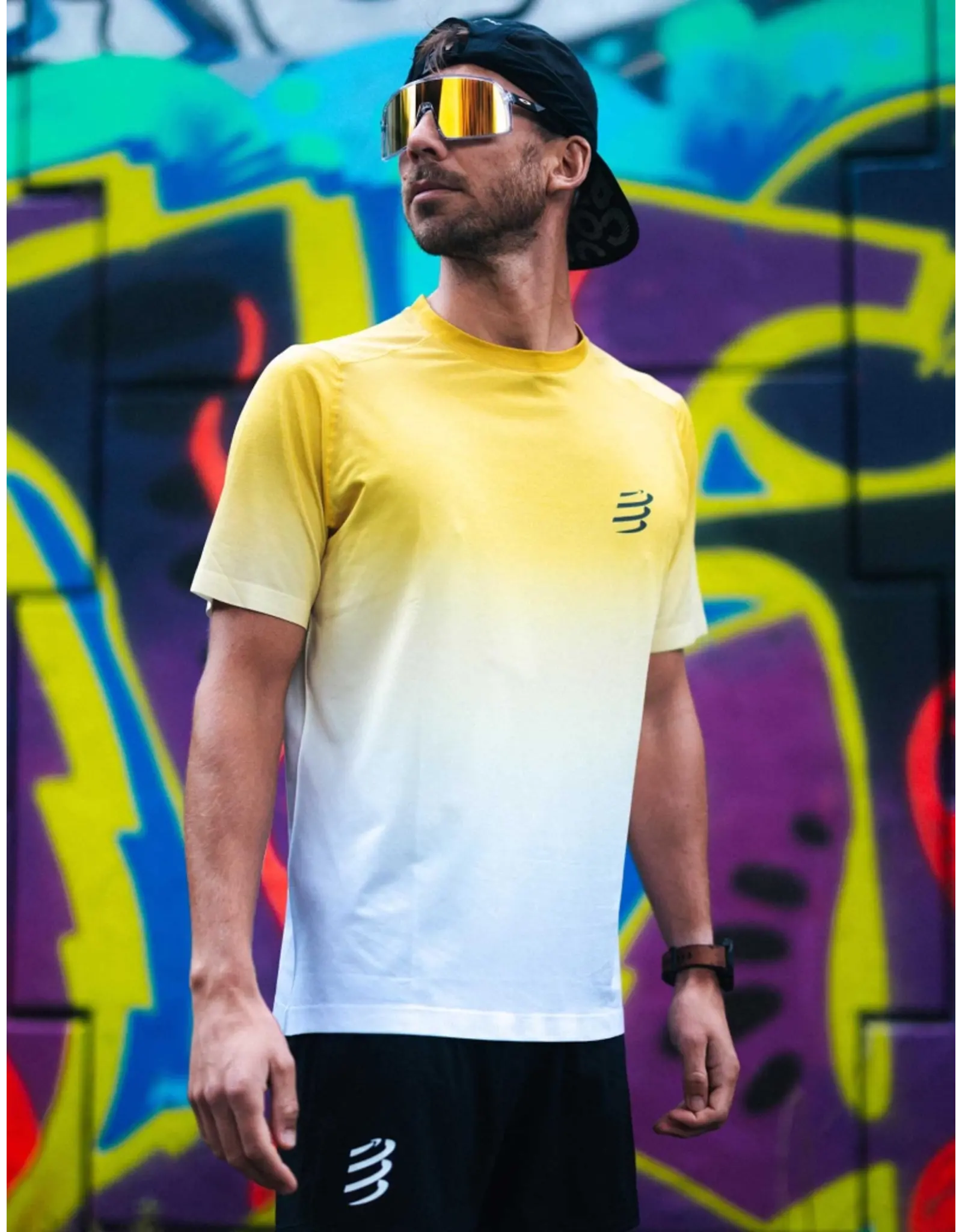 Compressport Performance SS Tshirt M - Ceylon Yellow/Grey Dawn