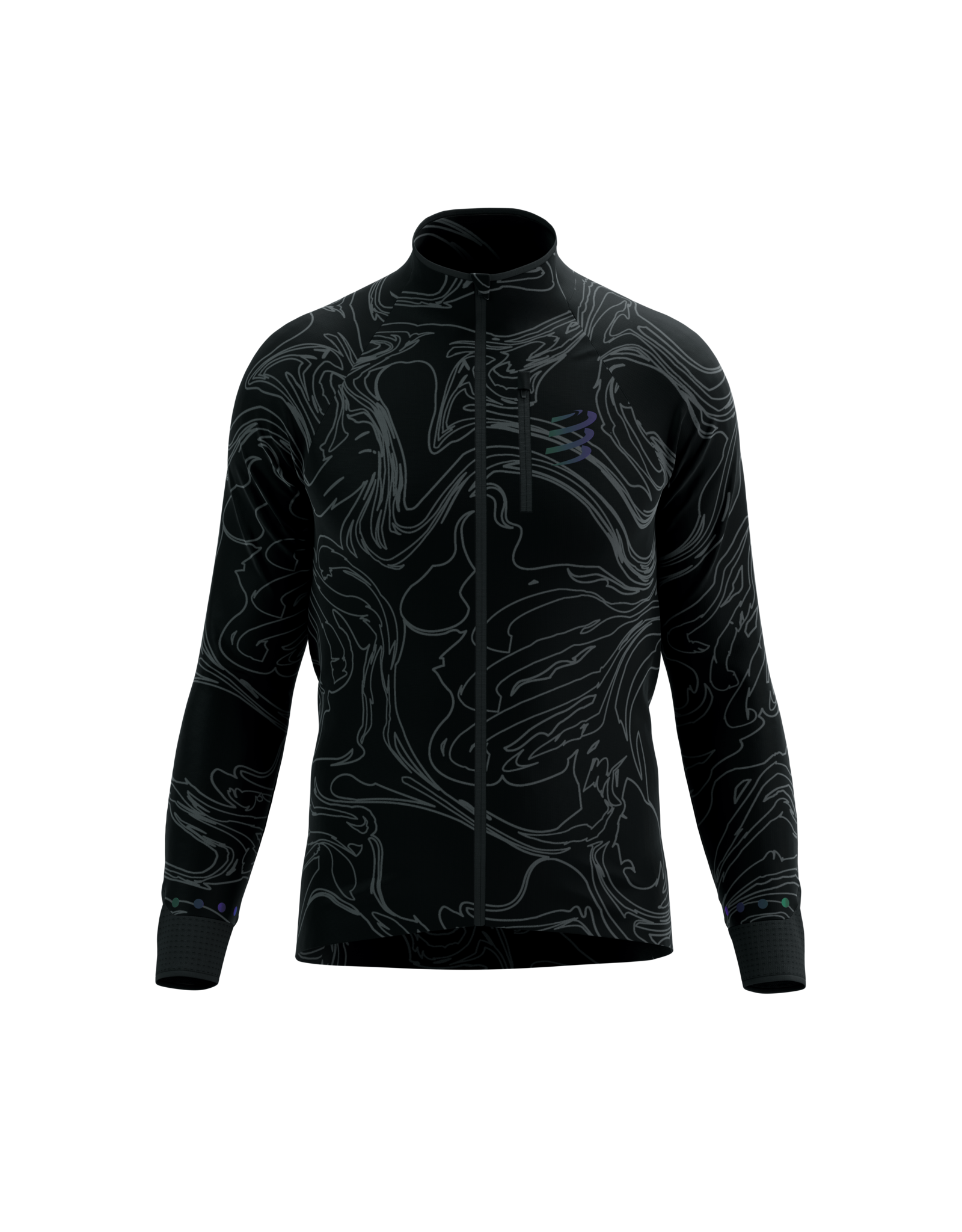 Compressport Hurricane Windproof Jacket M Aurora  - Black/Aurora