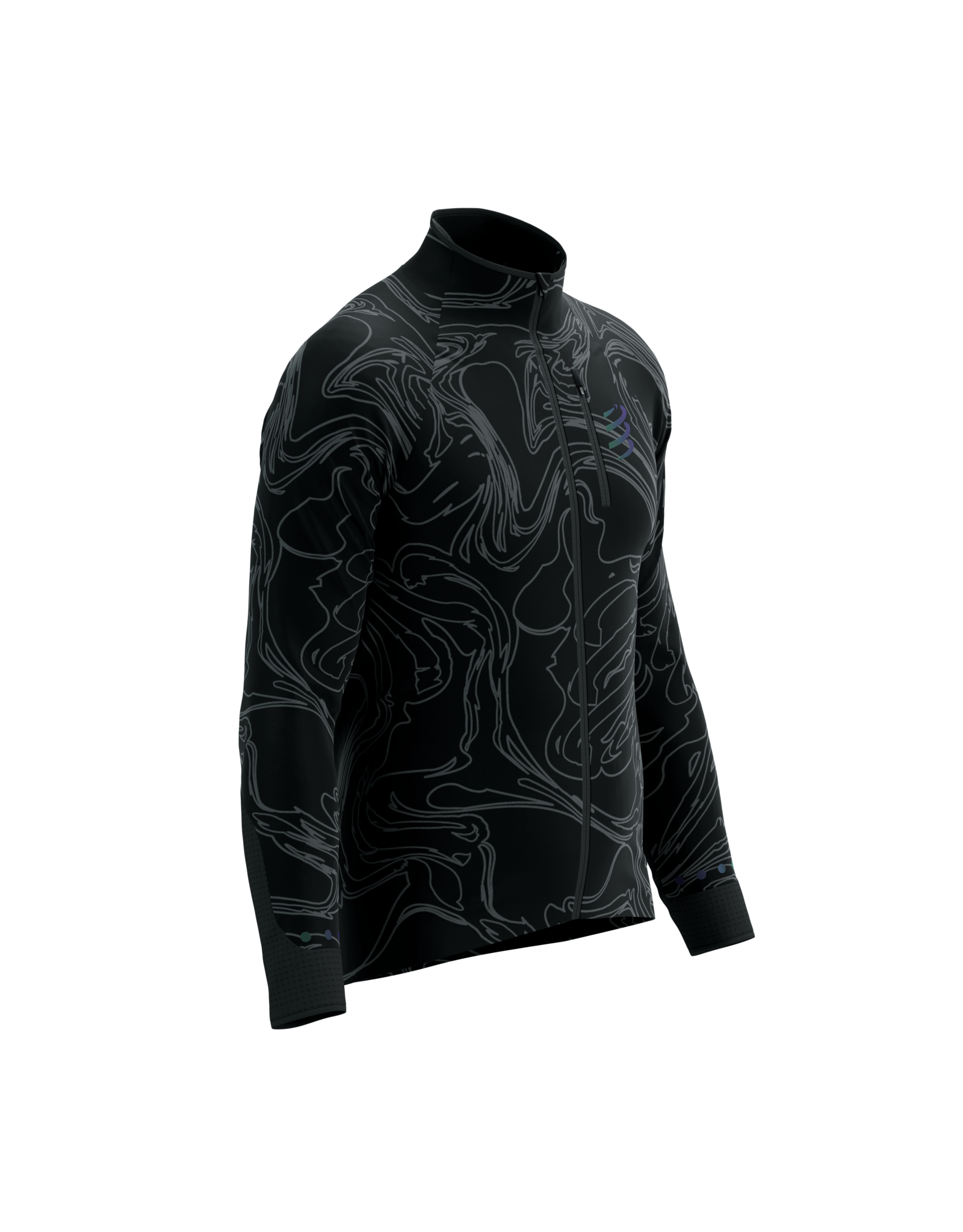 Compressport Hurricane Windproof Jacket M Aurora  - Black/Aurora