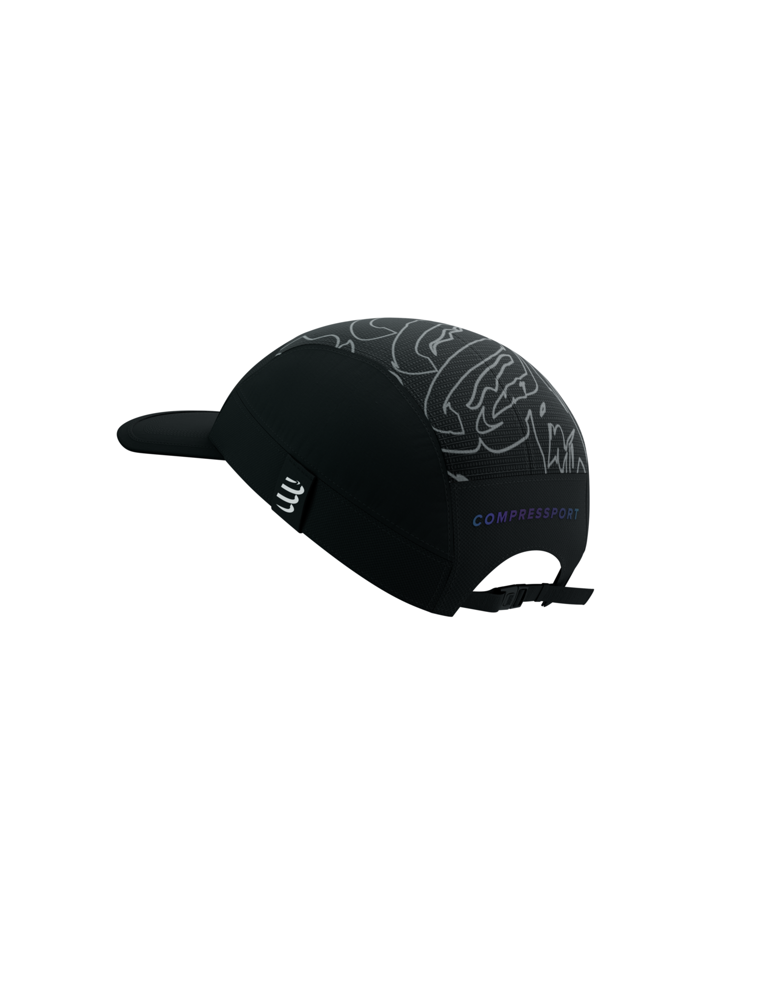 Compressport 5 Panel Light Cap Aurora - Black/Aurora