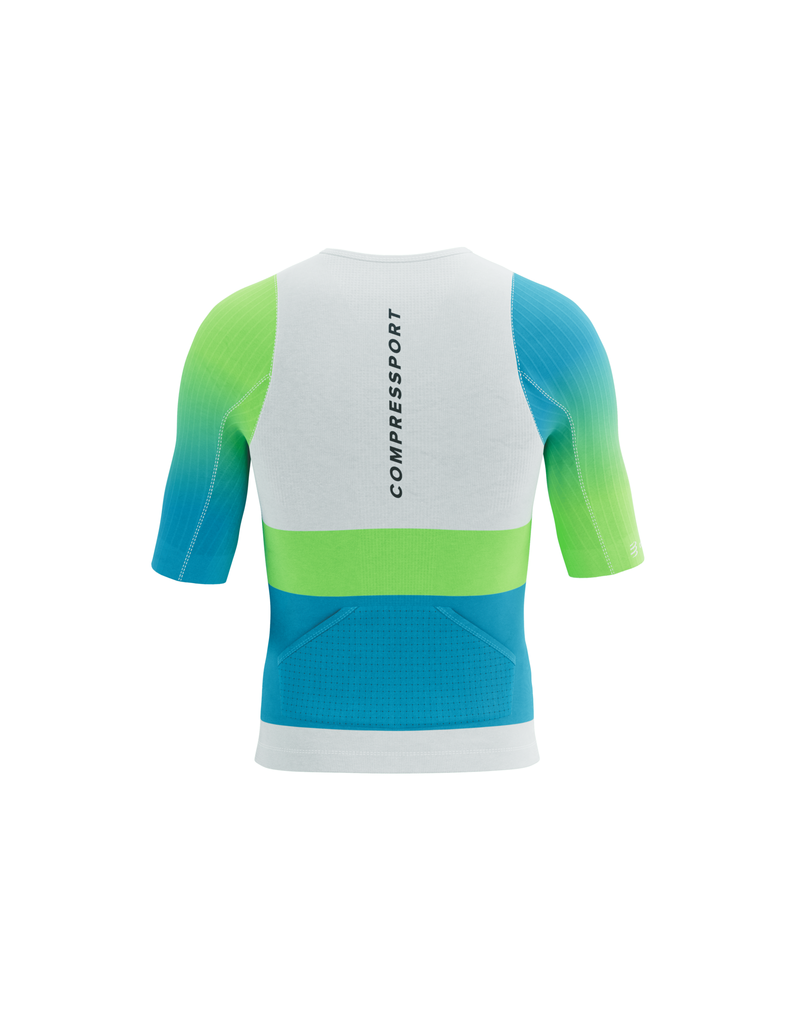 Compressport Stream SS Tri Top M - White/Blue-Green