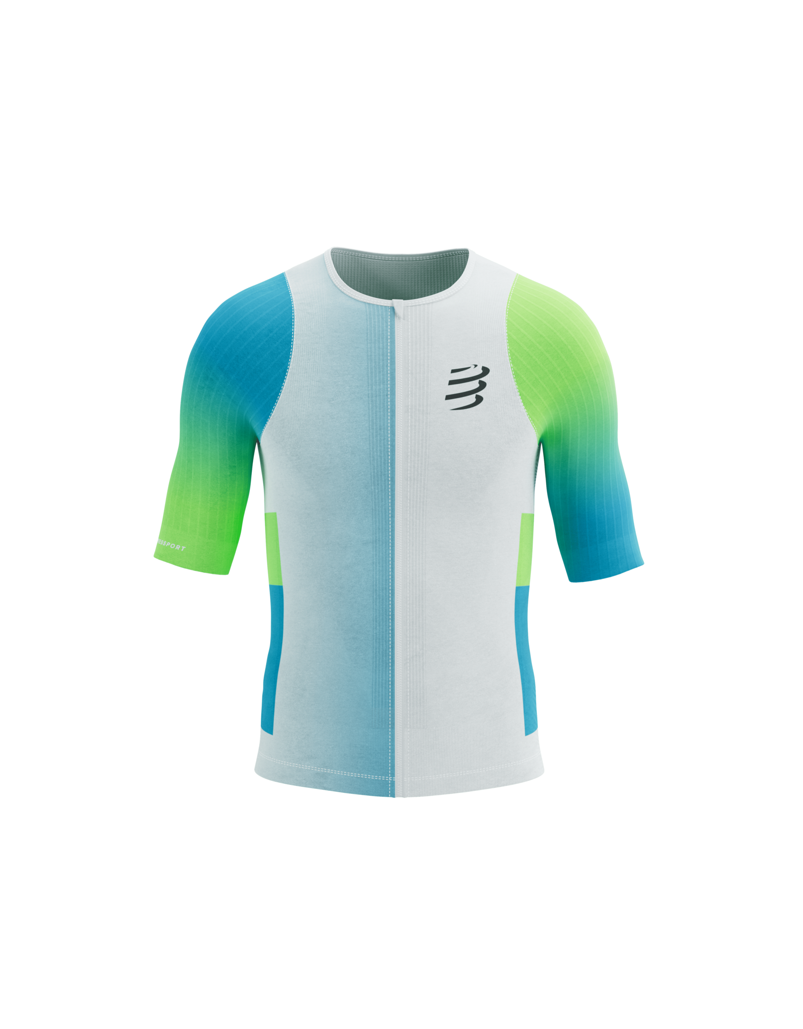 Compressport Stream SS Tri Top M - White/Blue-Green