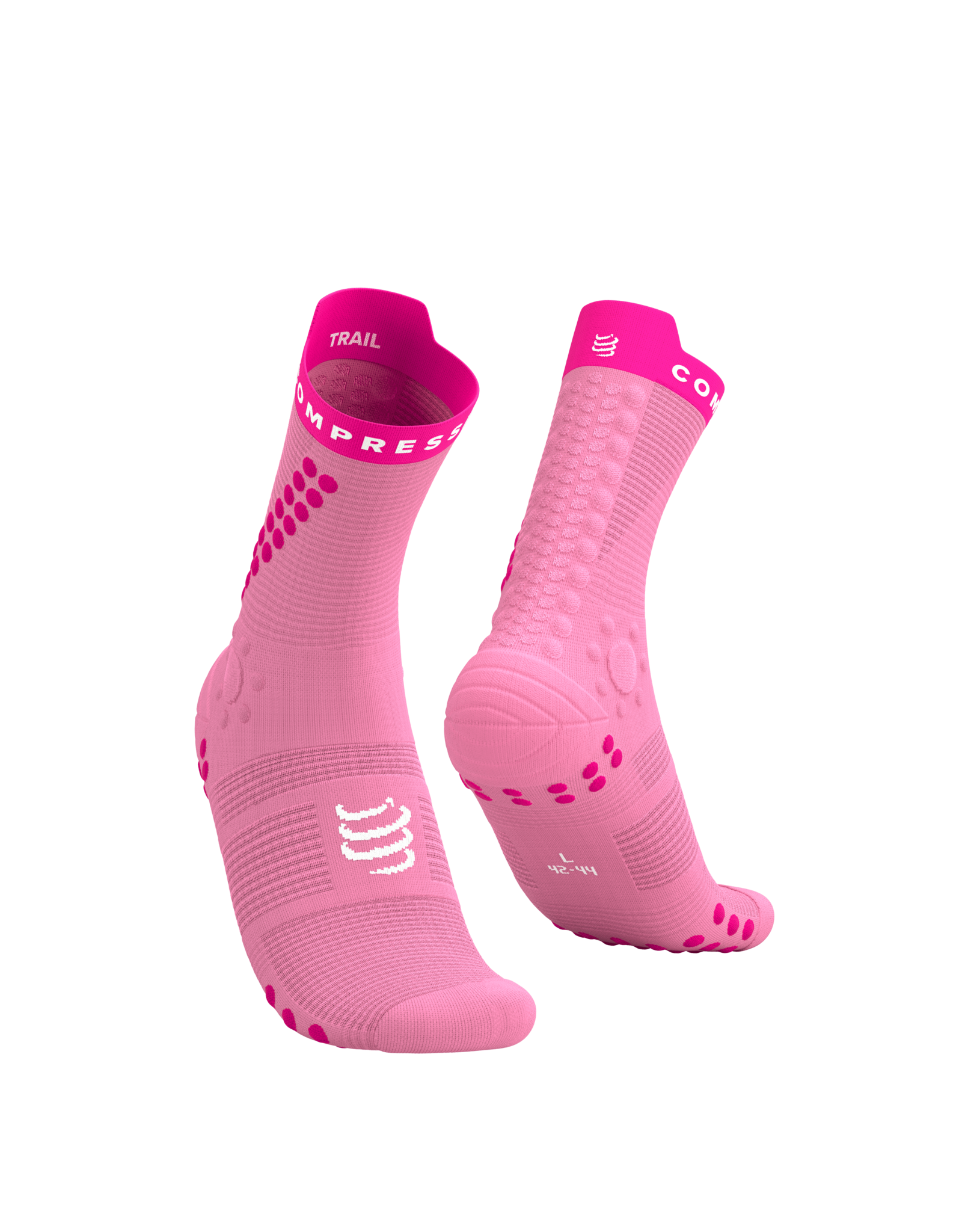 Compressport Pro Racing Socks V4.0 Trail - Begonia/Neon Pink