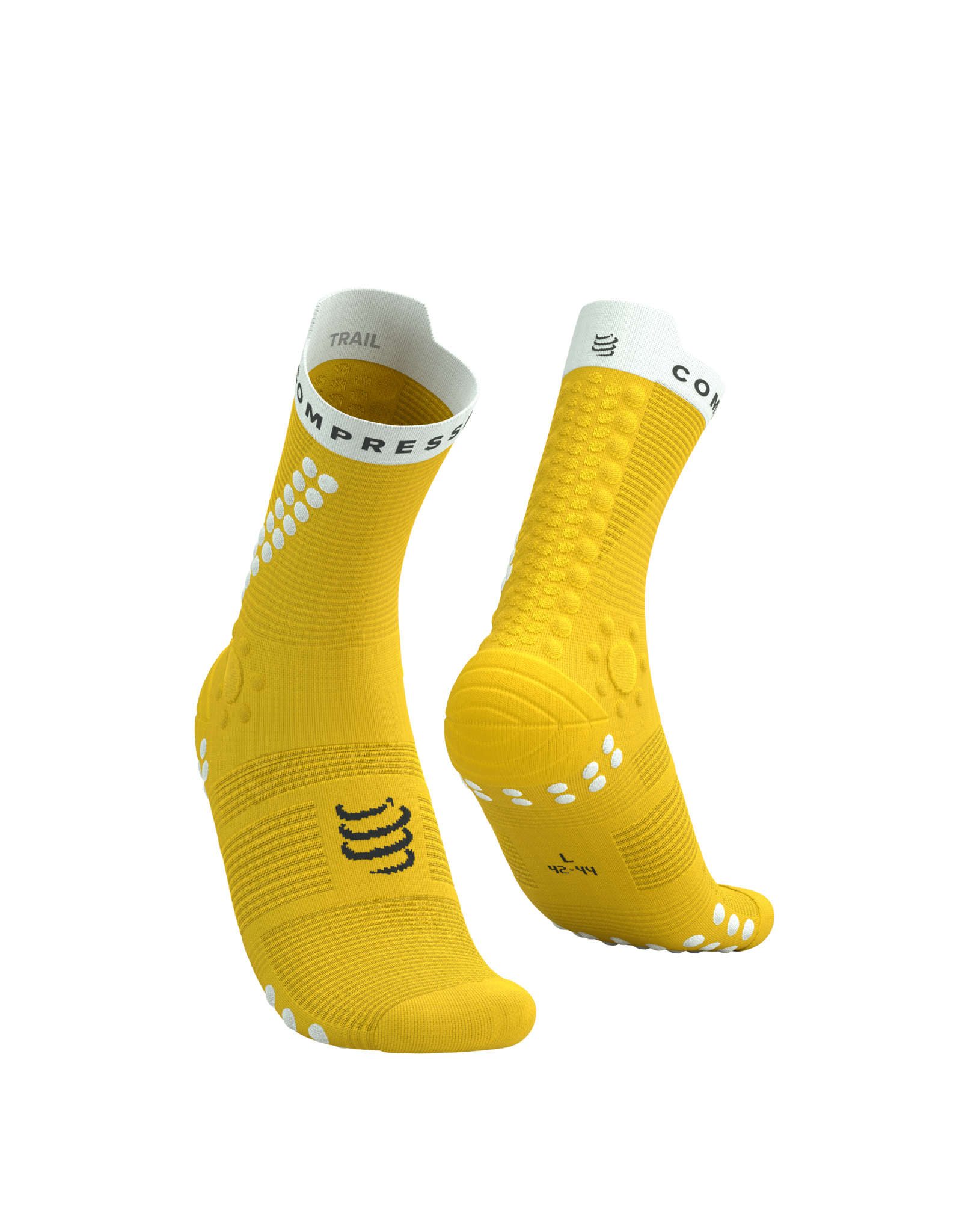 Compressport Pro Racing Socks V4.0 Trail - Lemon/White