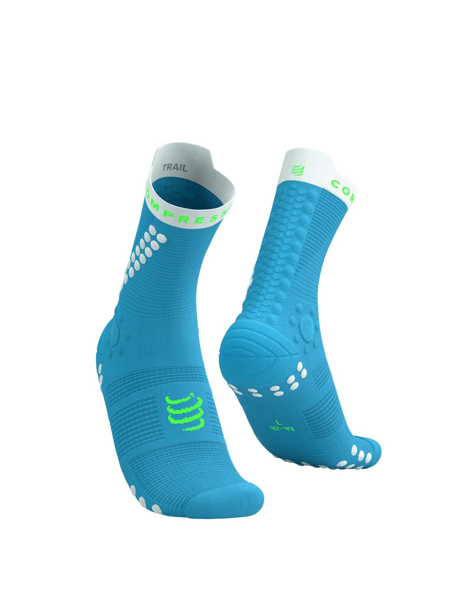 Compressport Pro Racing Socks V4.0 Trail - Norse Blue/Neon Green