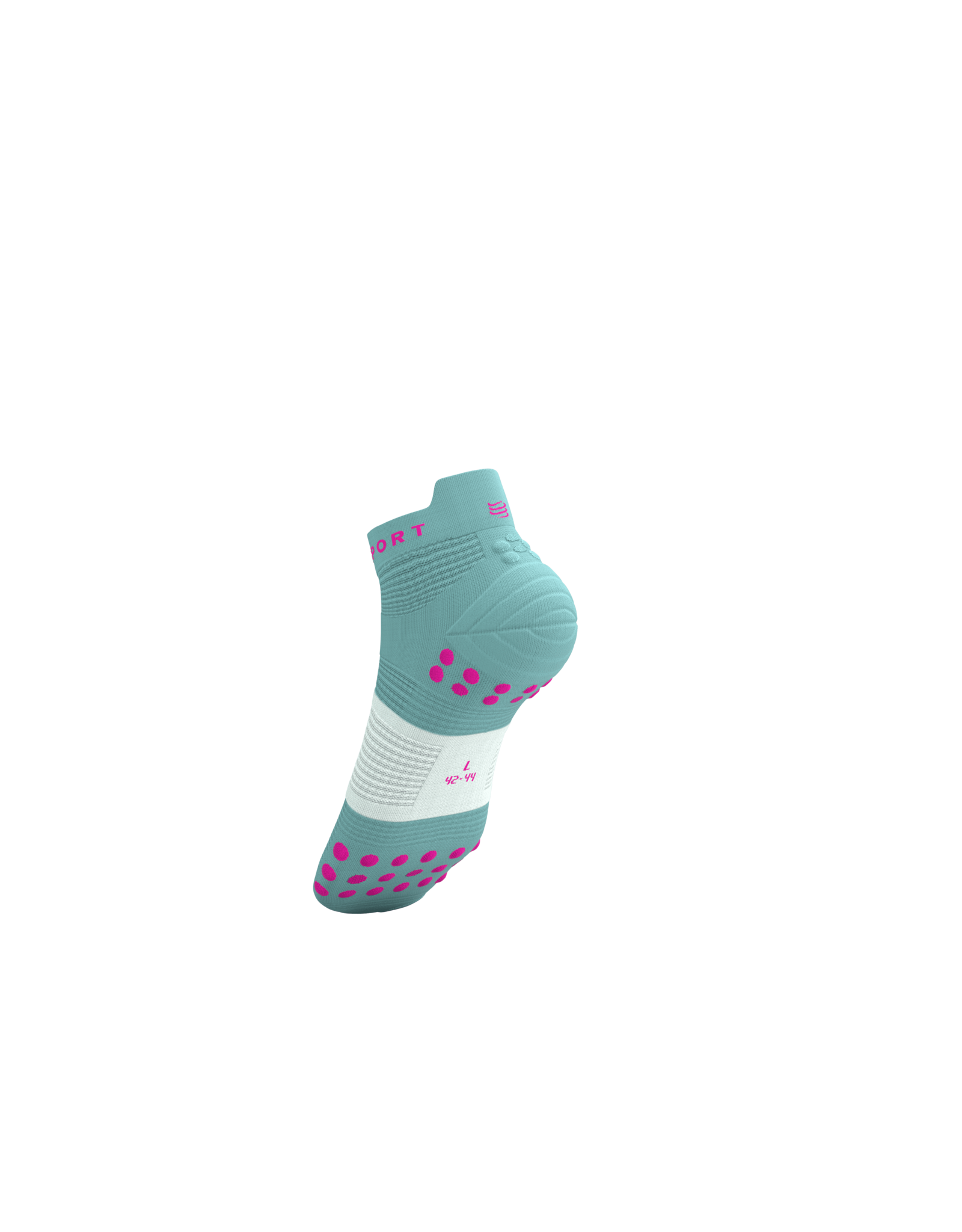 Compressport Pro Racing Socks V4.0 Run Low - Ether/Neon Pink