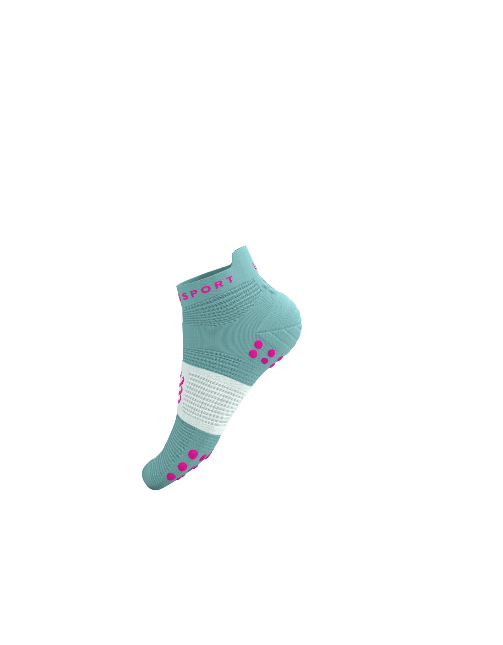 Compressport Pro Racing Socks V4.0 Run Low - Ether/Neon Pink