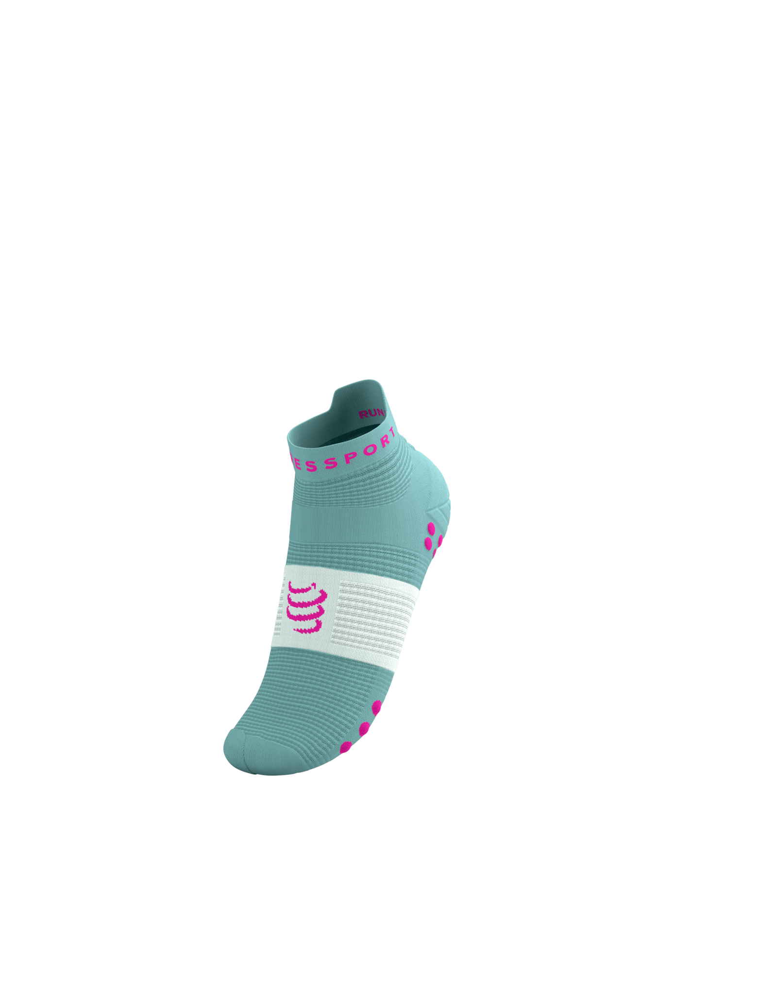 Compressport Pro Racing Socks V4.0 Run Low - Ether/Neon Pink