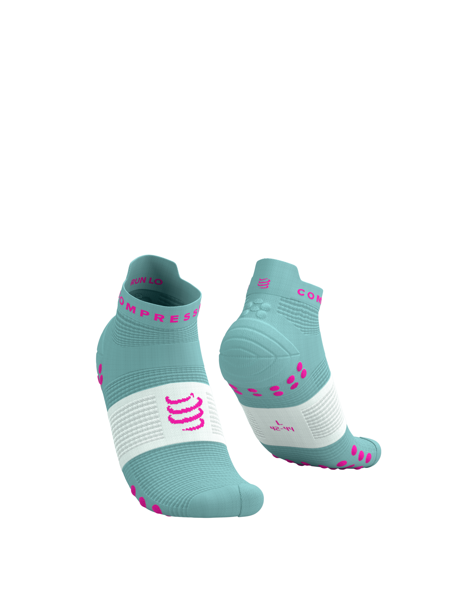 Compressport Pro Racing Socks V4.0 Run Low - Ether/Neon Pink