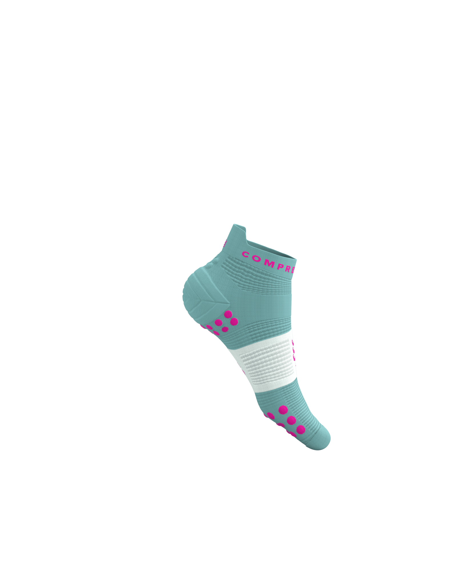 Compressport Pro Racing Socks V4.0 Run Low - Ether/Neon Pink