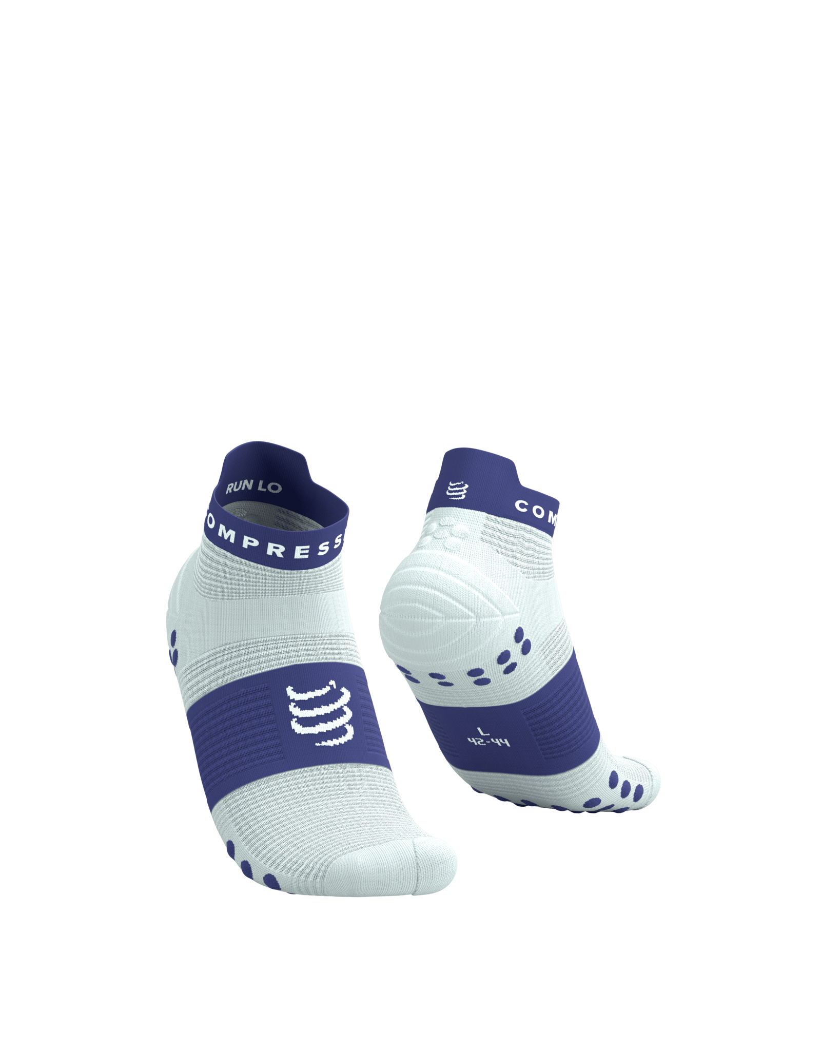 Compressport Pro Racing Socks V4.0 Run Low - Star White/Orient Blue