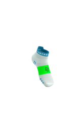 Compressport Pro Racing Socks V4.0 Run Low - White/Norse Blue/Neon Green