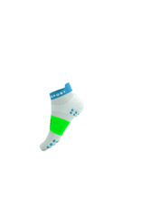 Compressport Pro Racing Socks V4.0 Run Low - White/Norse Blue/Neon Green