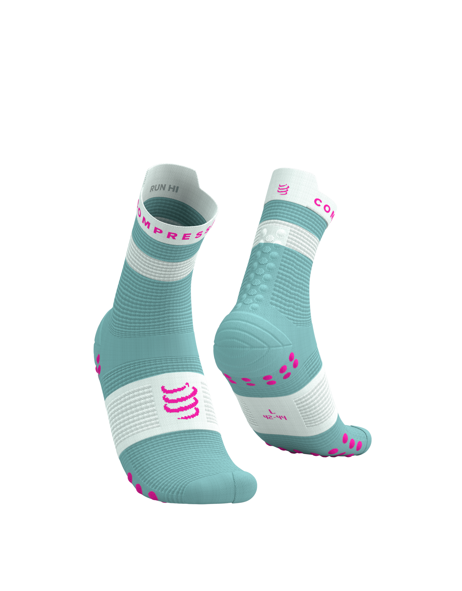 Compressport Pro Racing Socks V4.0 Run High - Ether/Neon Pink