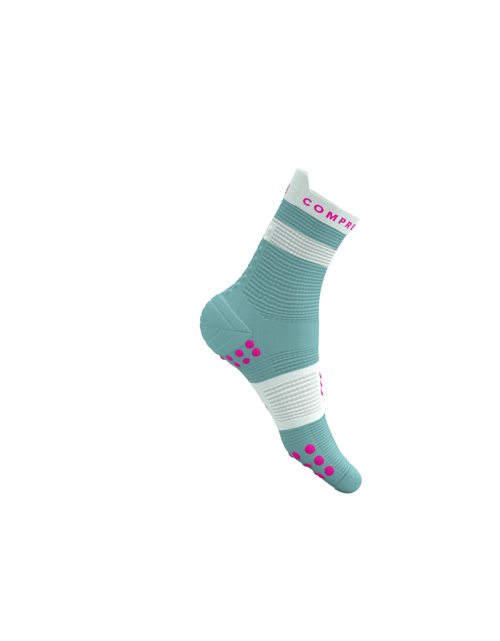Compressport Pro Racing Socks V4.0 Run High - Ether/Neon Pink
