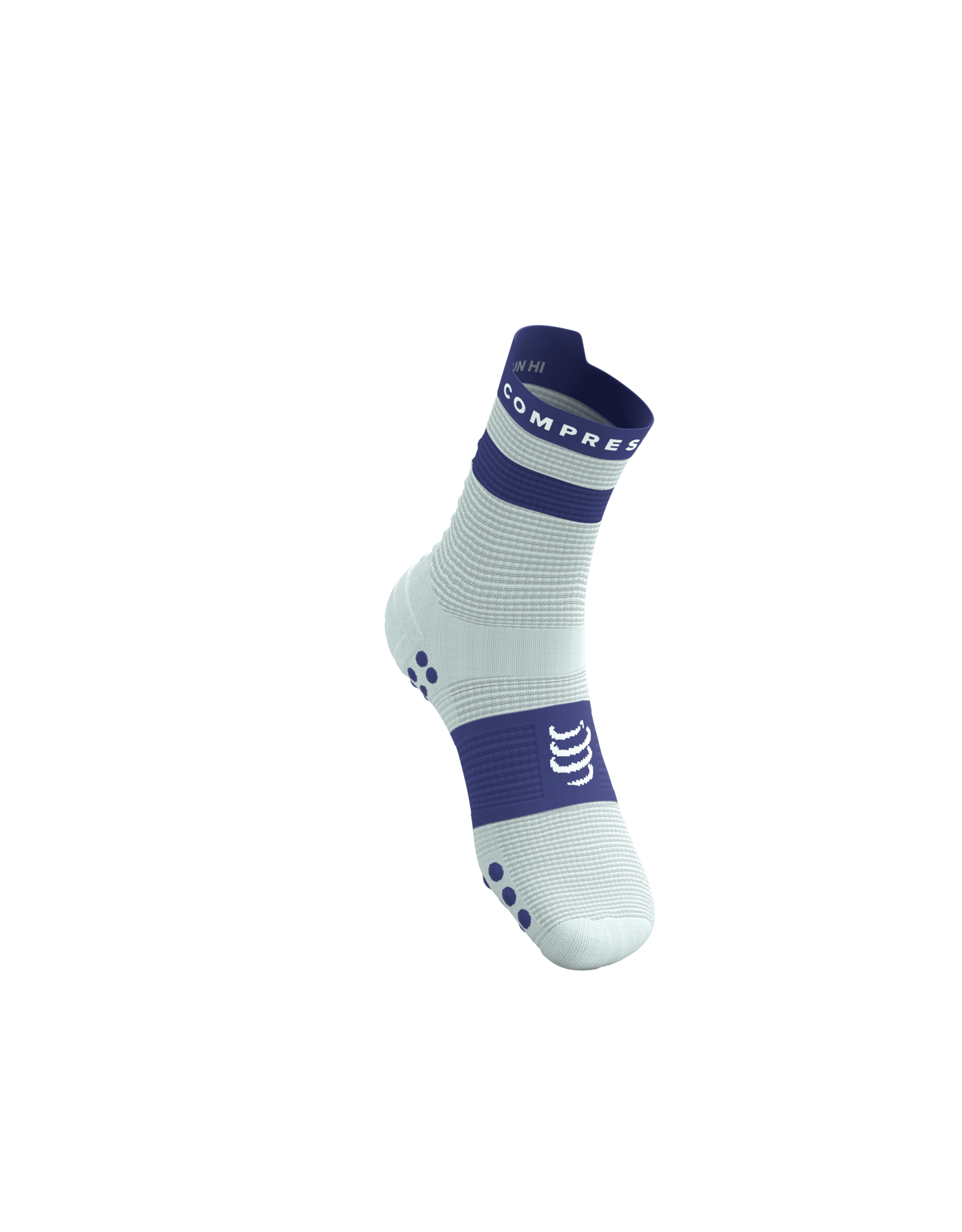 Compressport Pro Racing Socks V4.0 Run High - Star White/Orient Blue