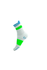 Compressport Pro Racing Socks V4.0 Run High - White/Norse Blue/Neon Green