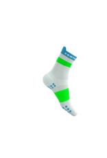 Compressport Pro Racing Socks V4.0 Run High - White/Norse Blue/Neon Green
