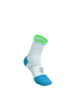 Compressport Pro Marathon Socks V2.0 - White/Norse Blue/Neon Green