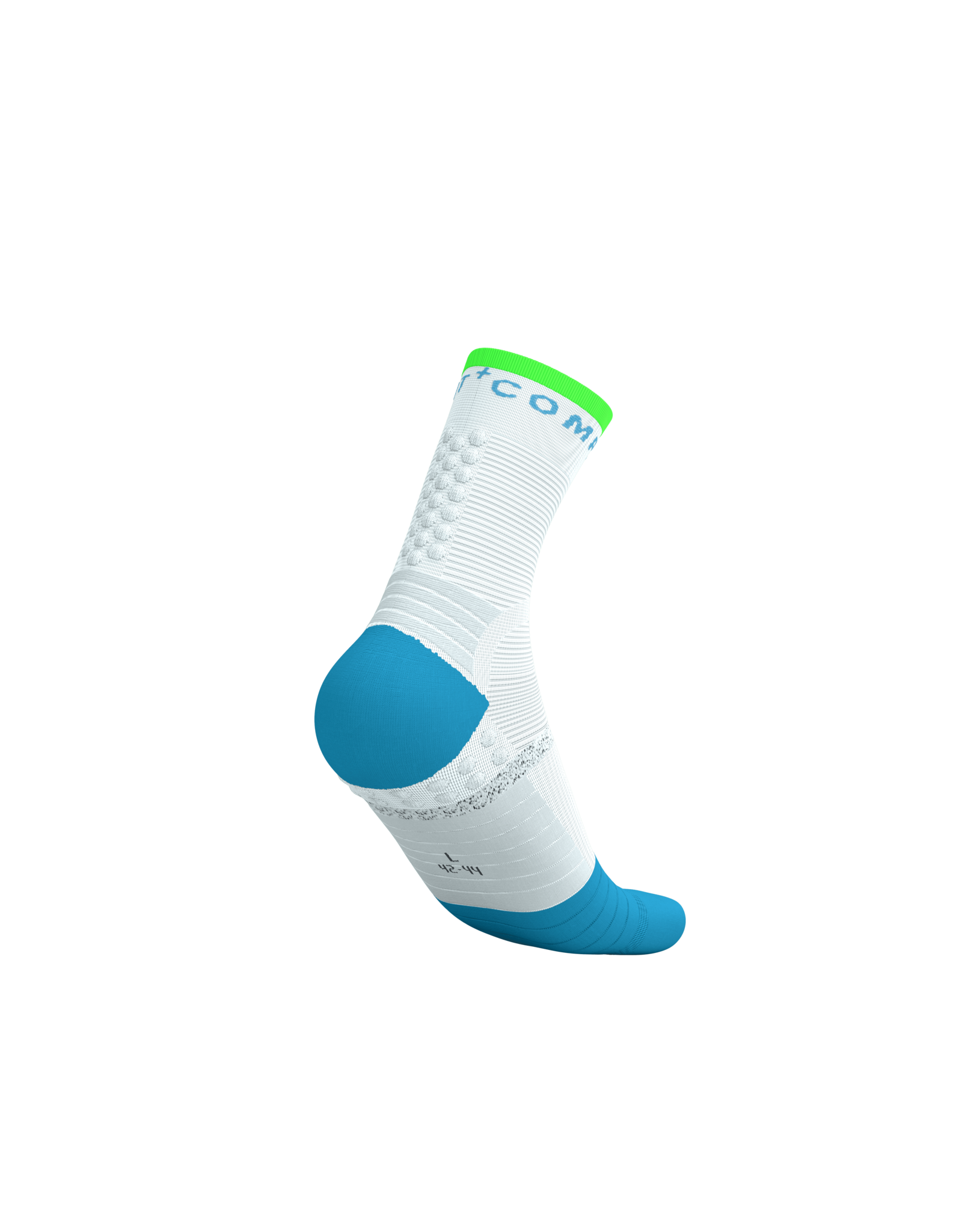 Compressport Pro Marathon Socks V2.0 - White/Norse Blue/Neon Green