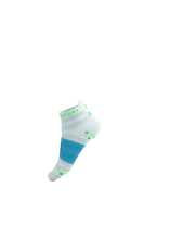 Compressport Pro Racing Socks V4.0 Ultralight Run Low - White/Norse Blue/Neon Green
