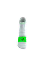 Compressport Pro Racing Socks V4.0 Ultralight Run High - White/Norse Blue/Neon Green