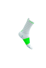 Compressport Pro Racing Socks V4.0 Ultralight Run High - White/Norse Blue/Neon Green