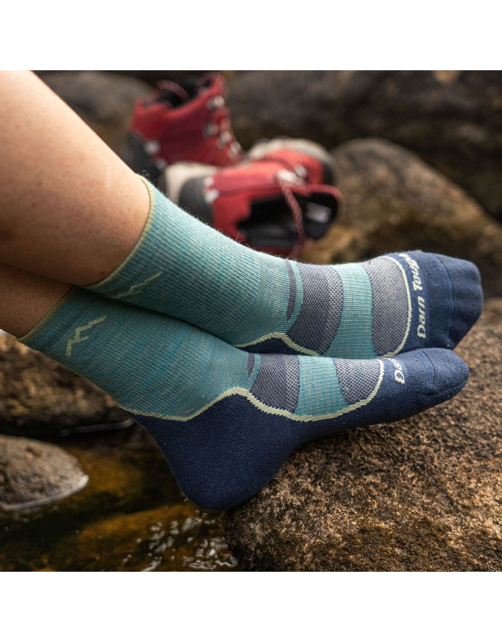 Darn Tough Light Hiker Micro Crew Lightweight with Cushion - Aqua