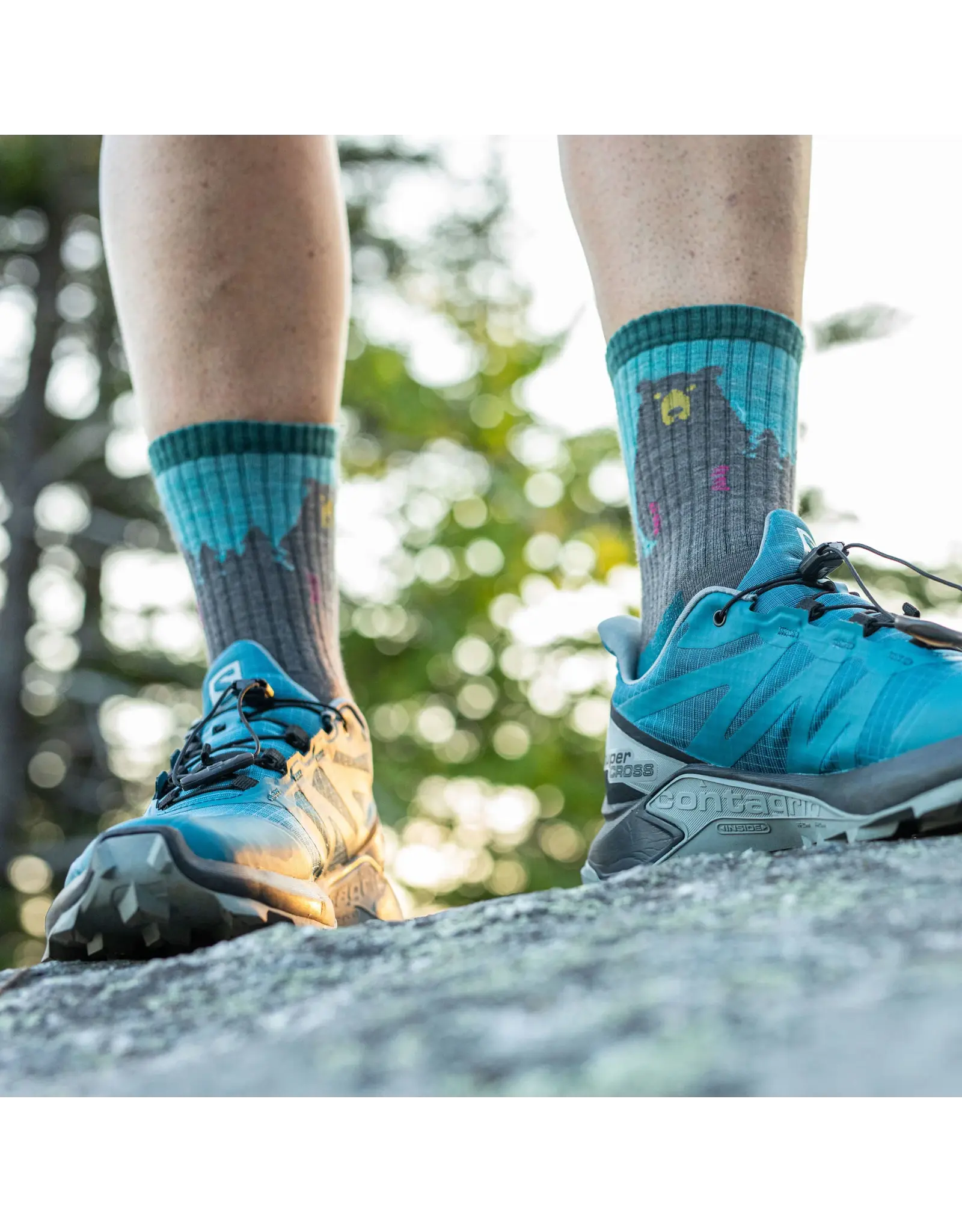 Darn Tough Bear Town Micro Crew Lightweight with Cushion - Aqua