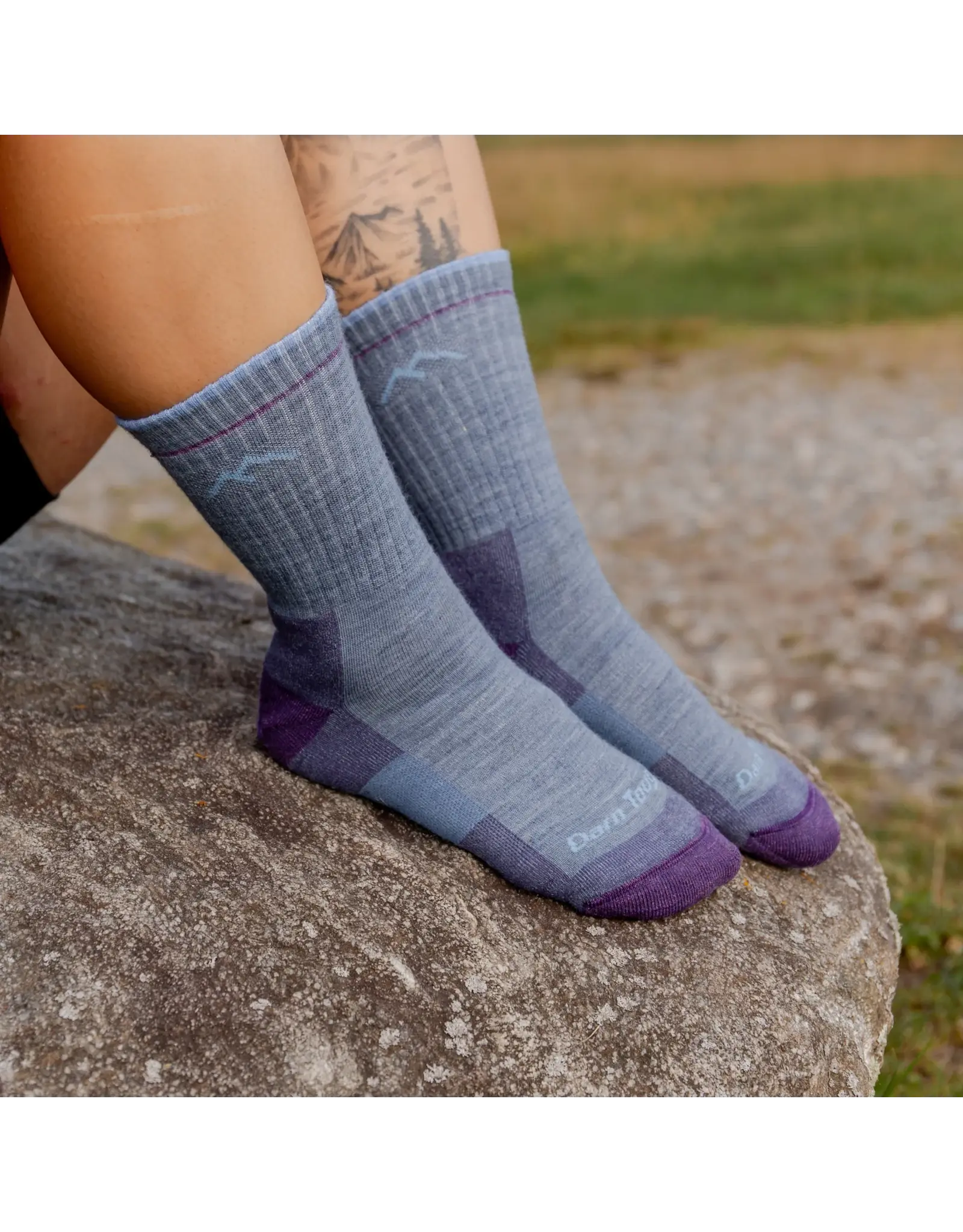 Darn Tough Hiker Micro Crew Midweight with Cushion - Light Denim