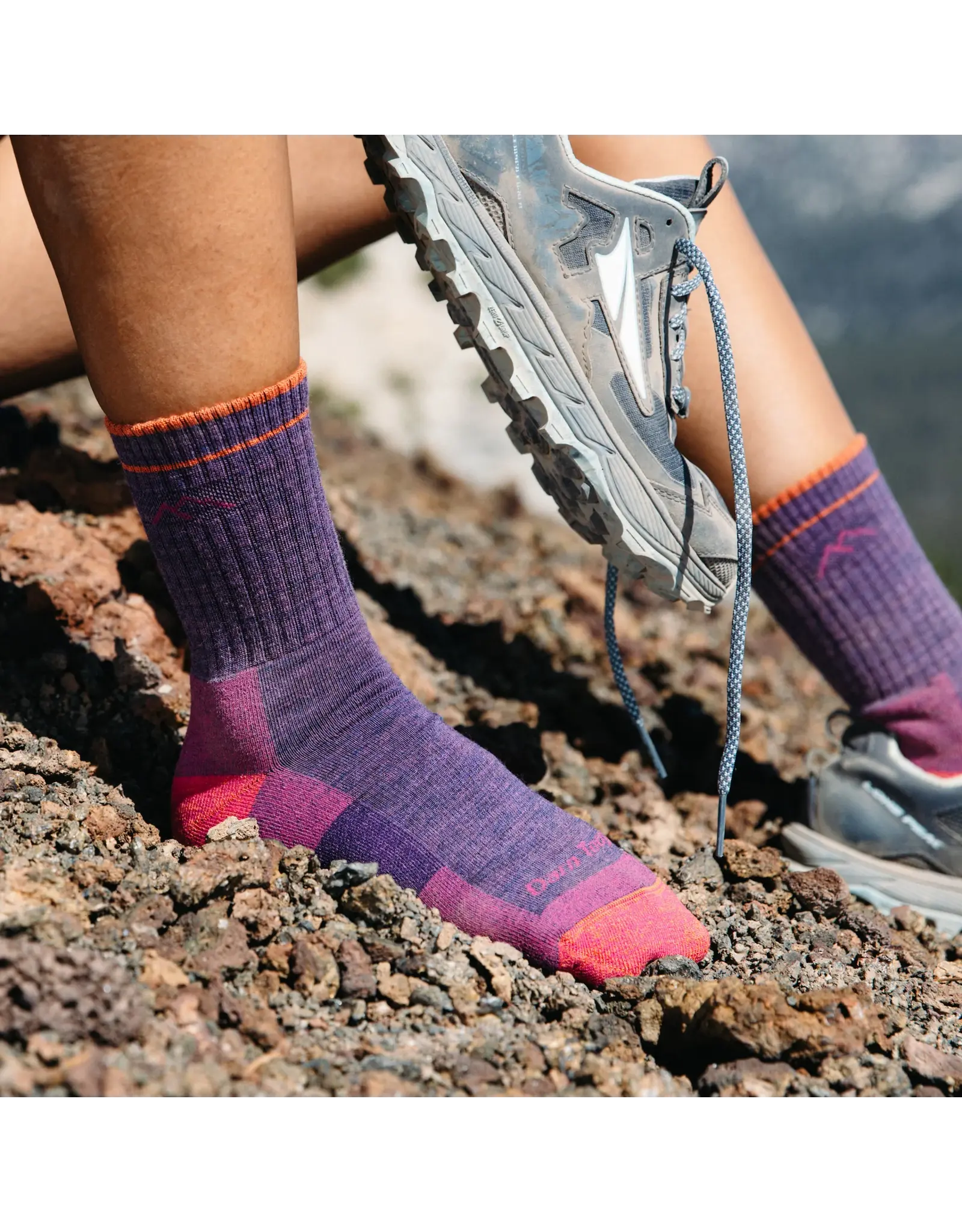 Darn Tough Hiker Micro Crew Midweight with Cushion - Plum Heather