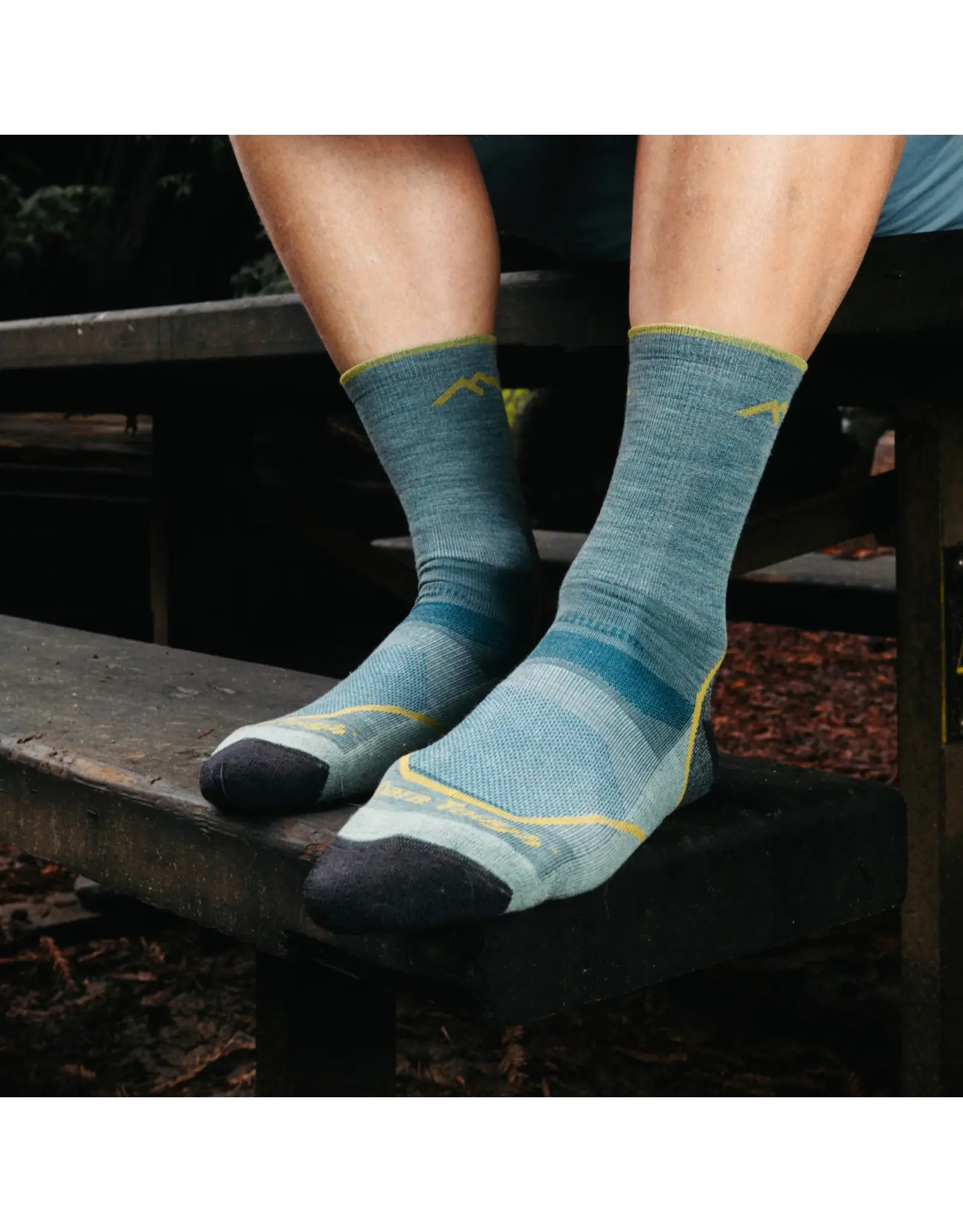 Darn Tough Light Hiker Micro Crew Lightweight with Cushion - Seafoam