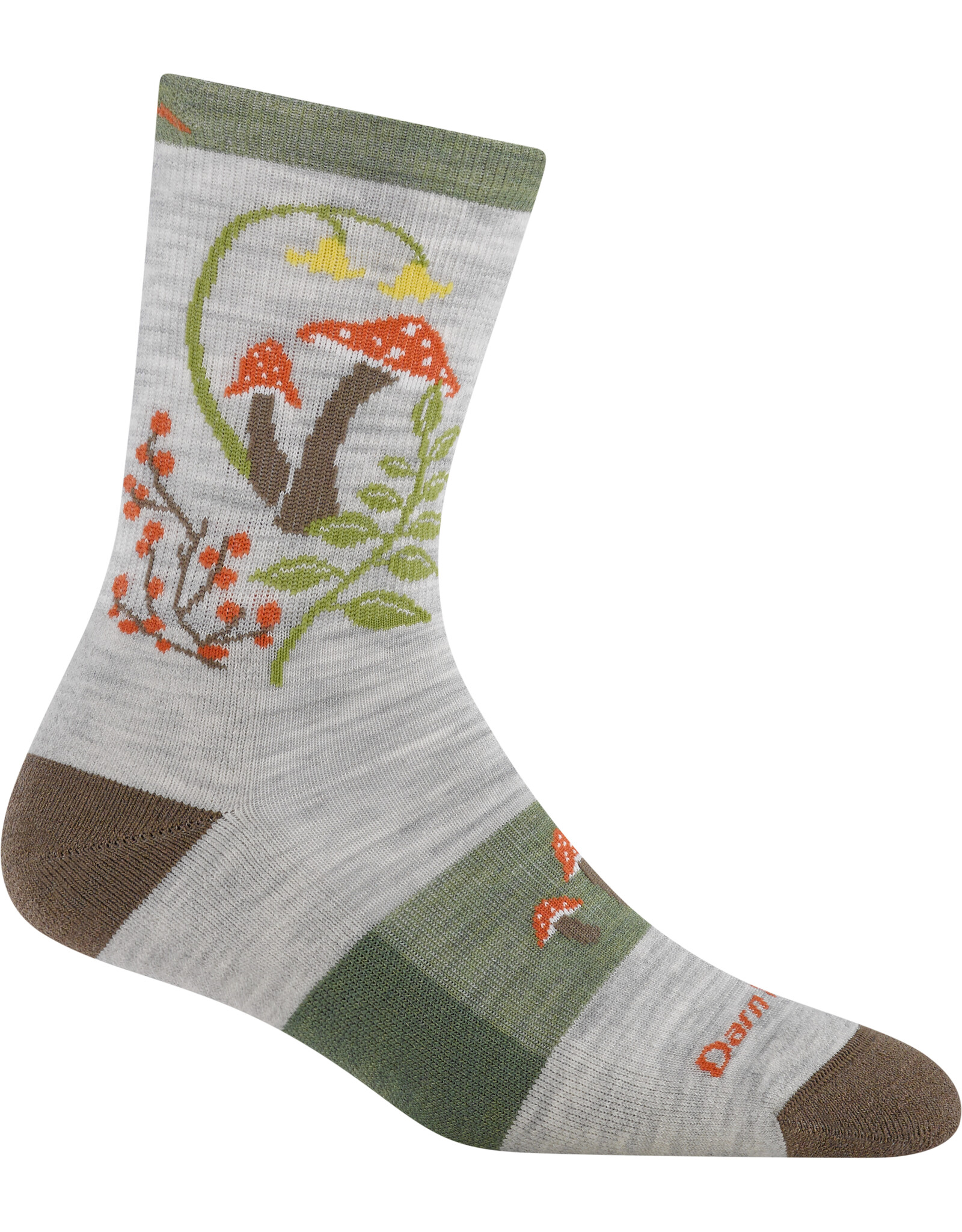 Darn Tough Mellow Mushrooms Micro Crew Lightweight with Cushion - Ash