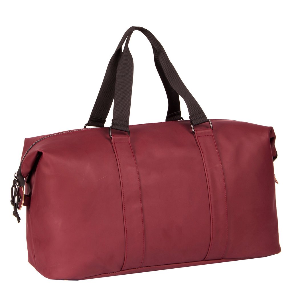 burgundy weekender bag