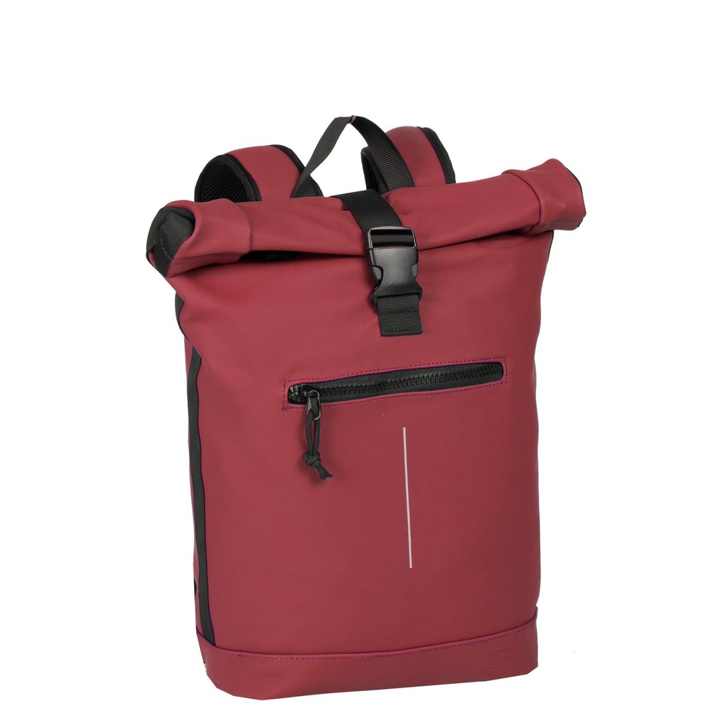 New Rebels Mart New York Burgundy 19L Rugtas Rolltop Waterafstotend Laptop 15.6