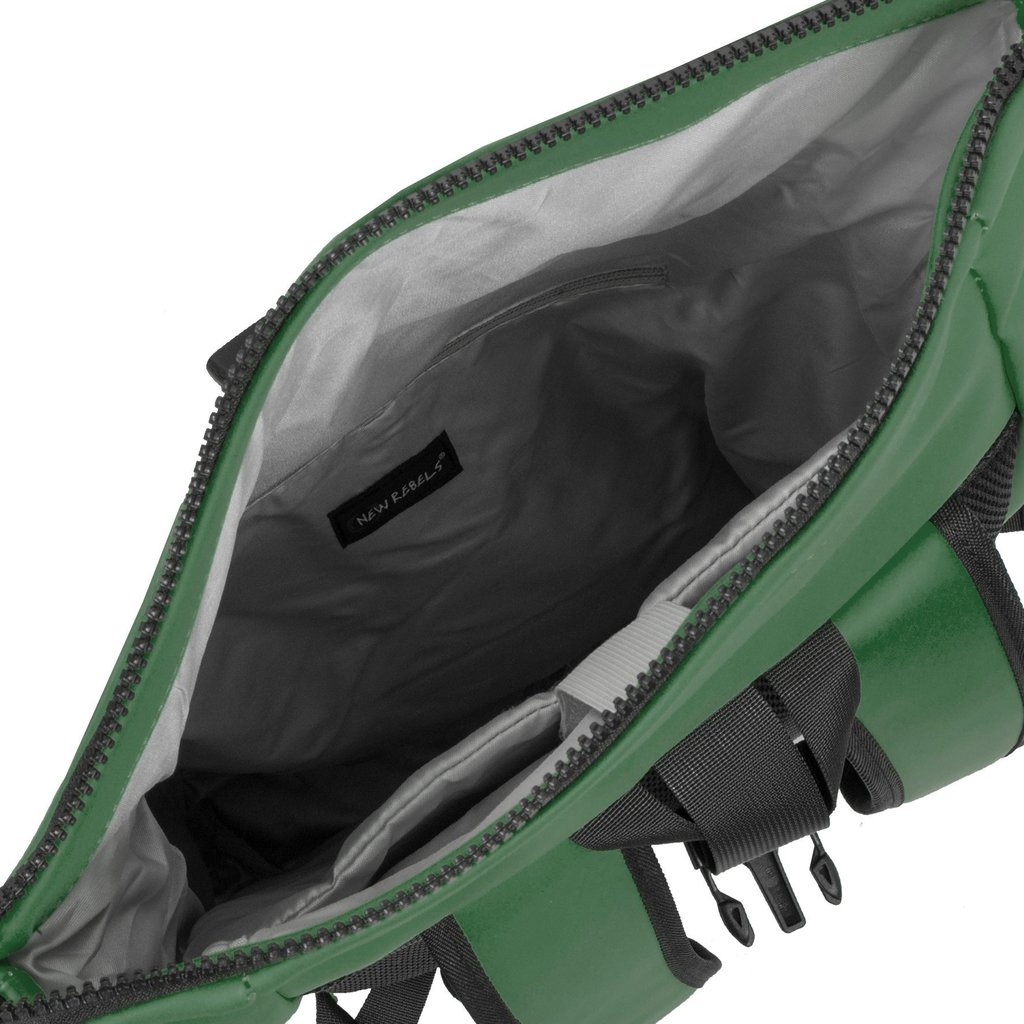 New Rebels New Rebels Mart New York Dark Green 21L Backpack Rolltop Water Repellent Laptop 15.6"