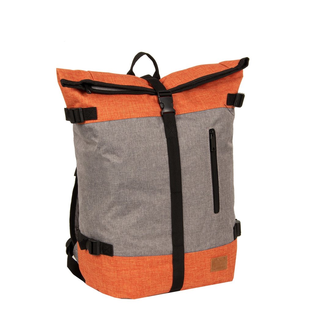 New Rebels ® Creek Roll Top Rucksack Anthrazit/Orange VII