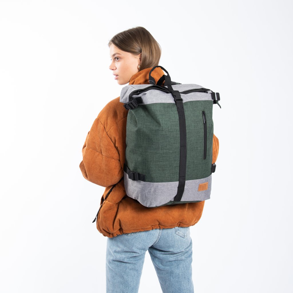 New Rebels ® Creek Roll Top Rucksack Anthrazit/Orange VII