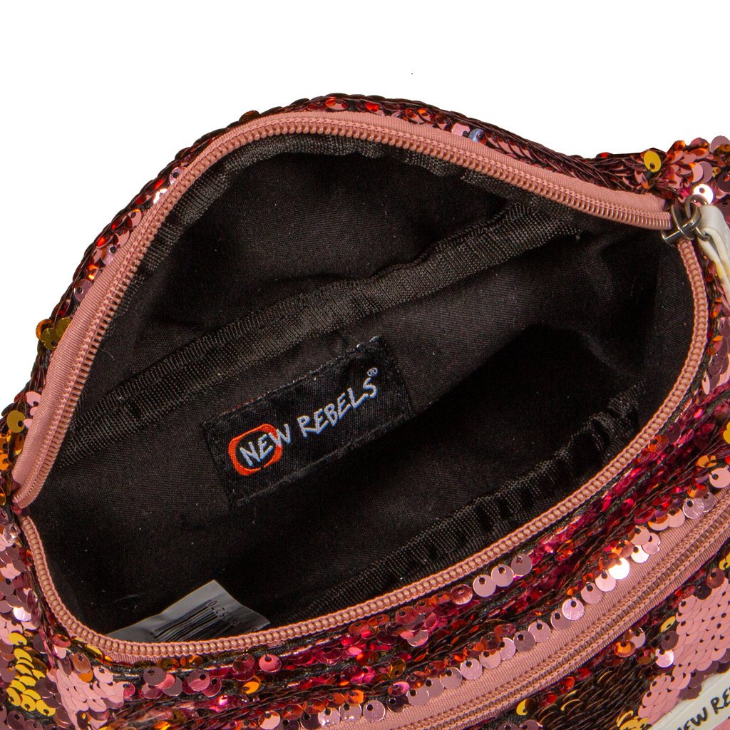 New Rebels® Sequin Waist Bag Soft Pink | Bauchtasche