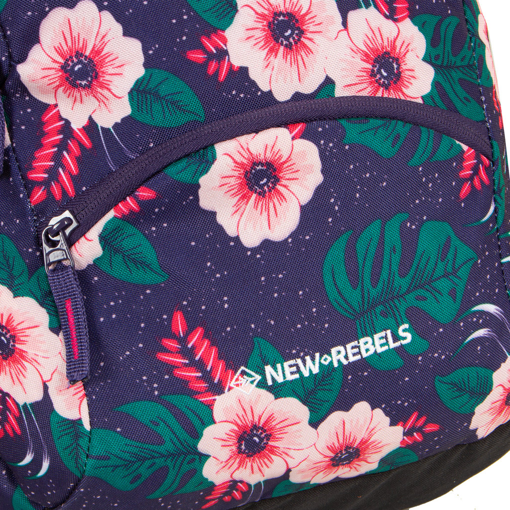 New Rebels ® BTS 4 school bag with laptop compartment flower print