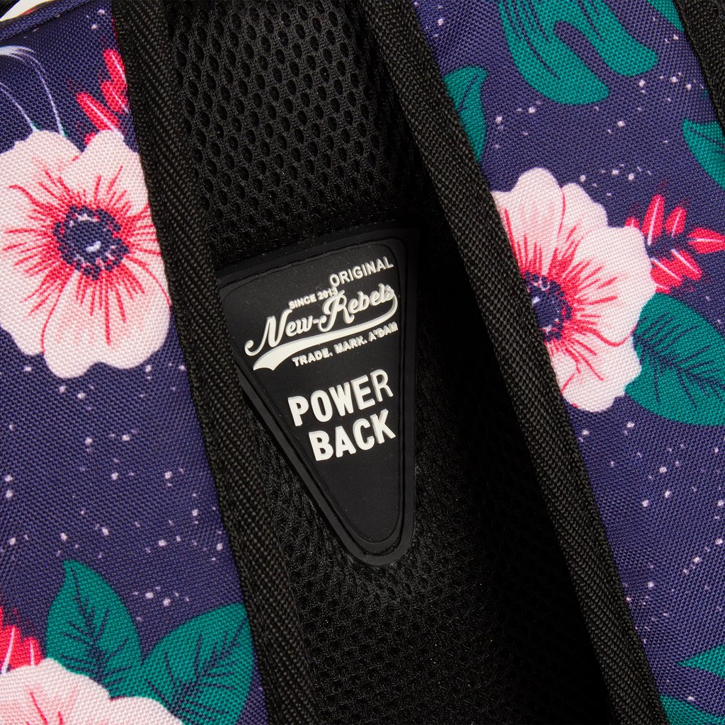 New Rebels ® BTS 4 school bag with laptop compartment flower print