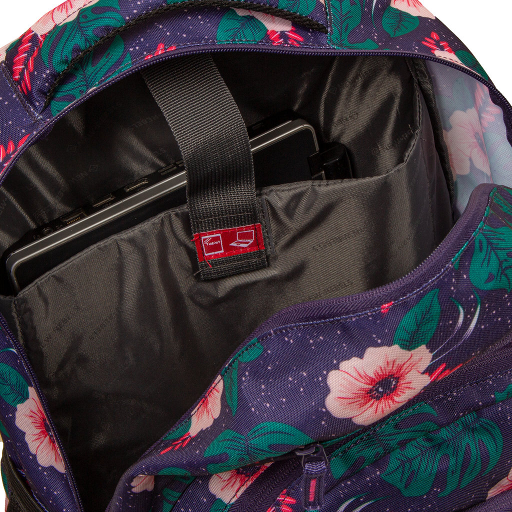 New Rebels ® BTS 3 schooltas met laptopvak flower print