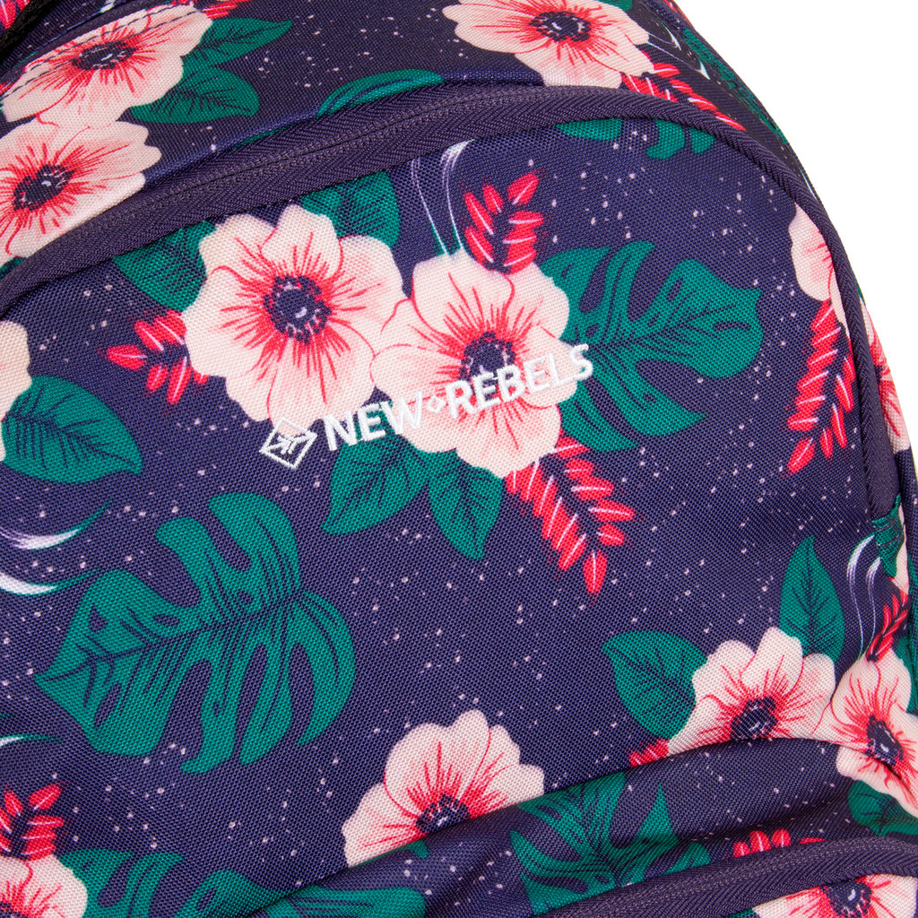 New Rebels ® Bts 2 Schultasche Mit Laptopfach Flower Print