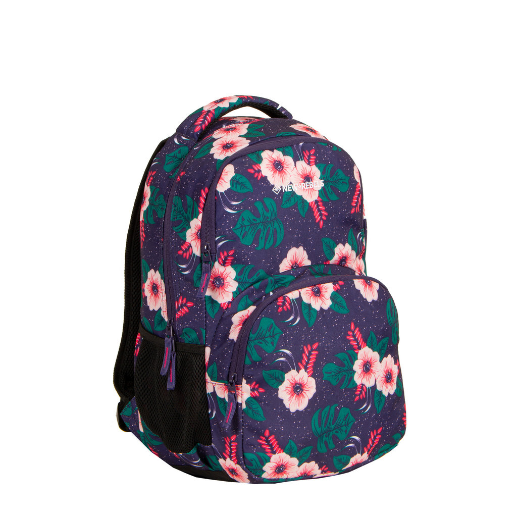 New-Rebels® BTS 2 schoolbag with laptop compartment flower print