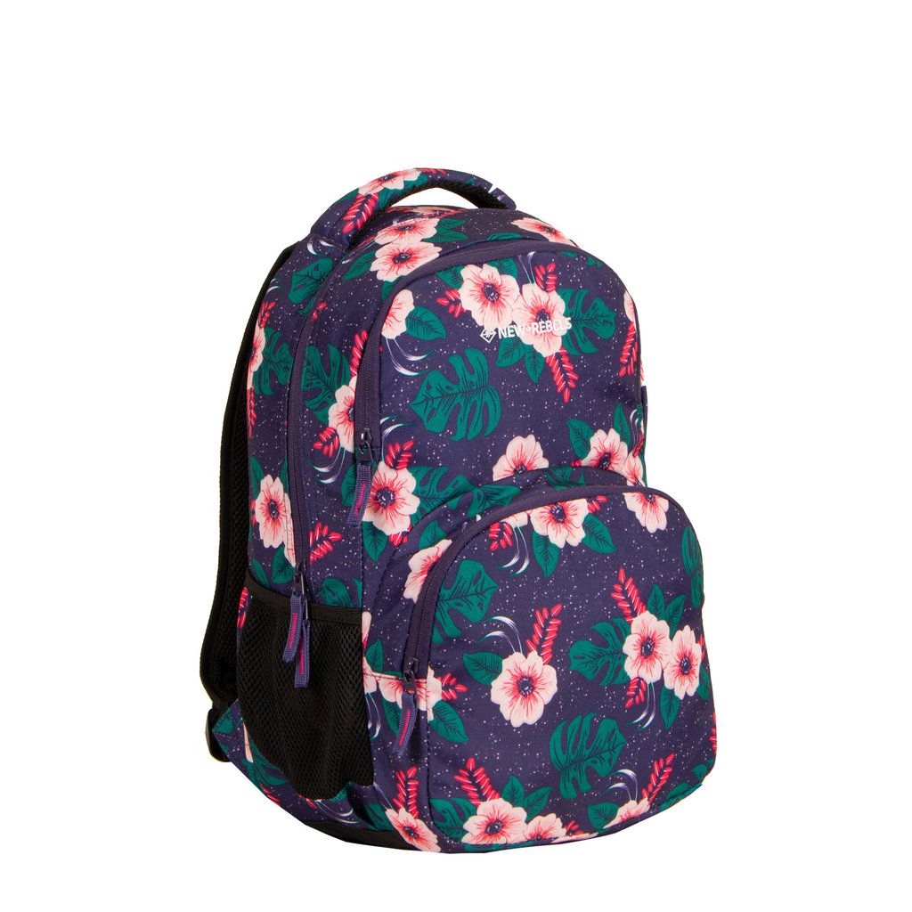 New Rebels New Rebels ® BTS 2 schooltas met laptopvak Flower print
