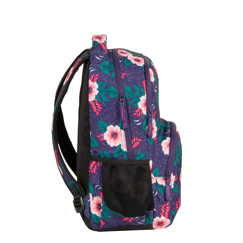 New Rebels ® BTS 2 schooltas met laptopvak Flower print