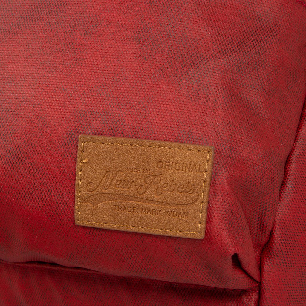 New-Rebels® Waxed red shopper backpack | Rugtas | Rugzak