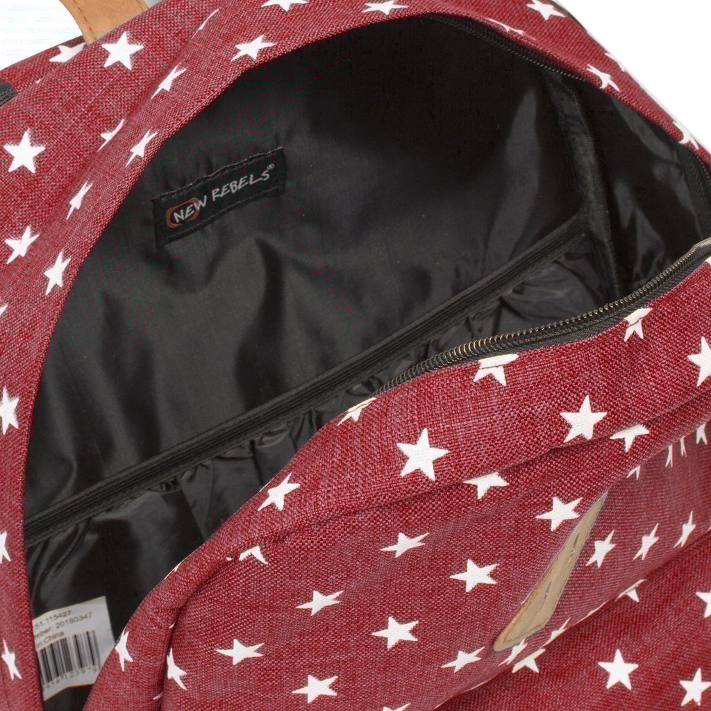 New Rebels New Rebels ® Star Range - Rugtas - Rugzak - Stars - Burgundy