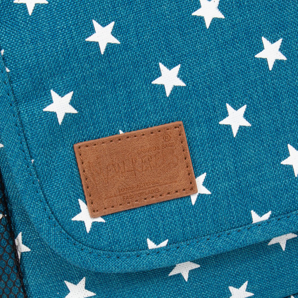 New Rebels ® Star25 - Medium Schoudertas  A5 - Crossbodytas met flap -  new blue with stars